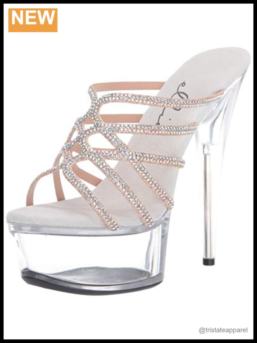 Platform Slingback Sandal Rhinestone Embellished Open Toe Synthetic Footwear